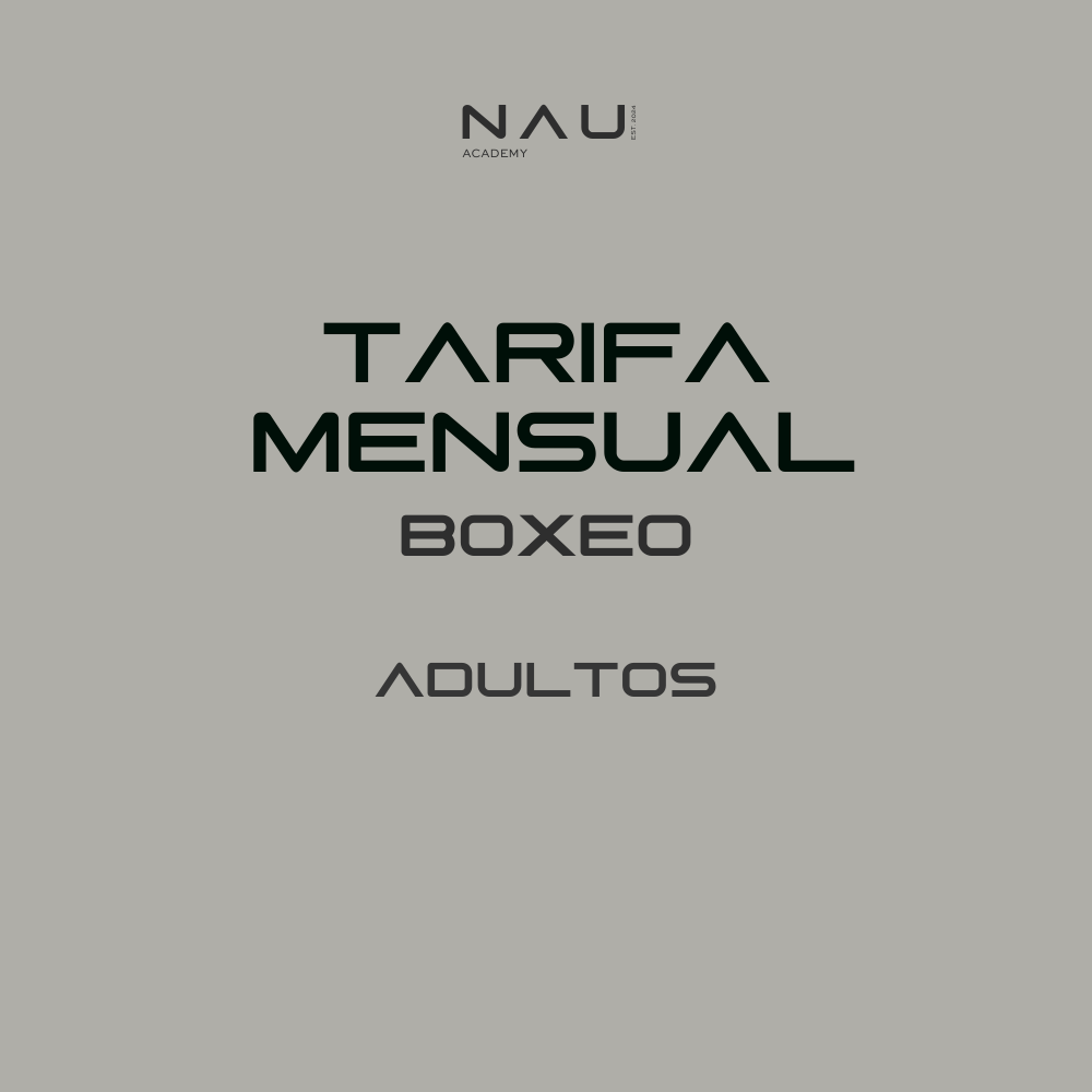 TARIFA MENSUAL BOXEO: (adultos)